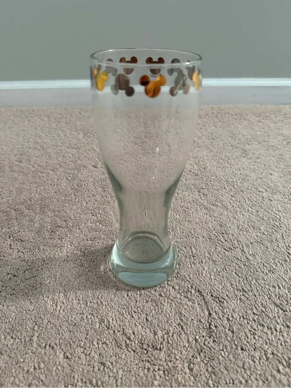 Disney Parks | Vintage Mickey Mouse Gold & Silver Glass Pilsner Tumbler